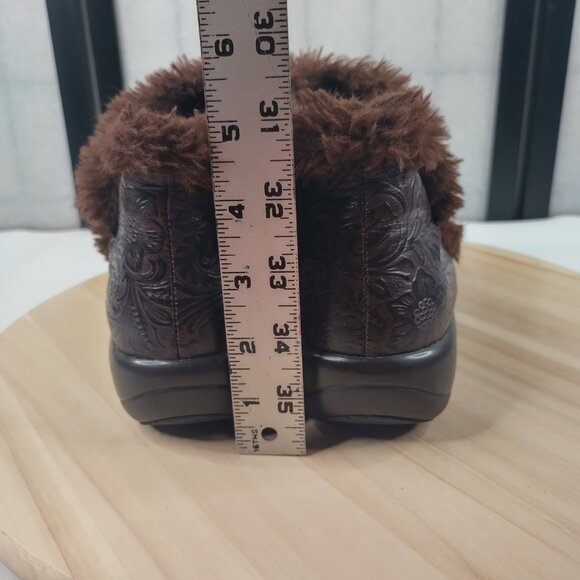 Alegria Meri Boots Tooled Leather & Faux Fur Brown Booties Women 37 / US 7 - Picture 7 of 12